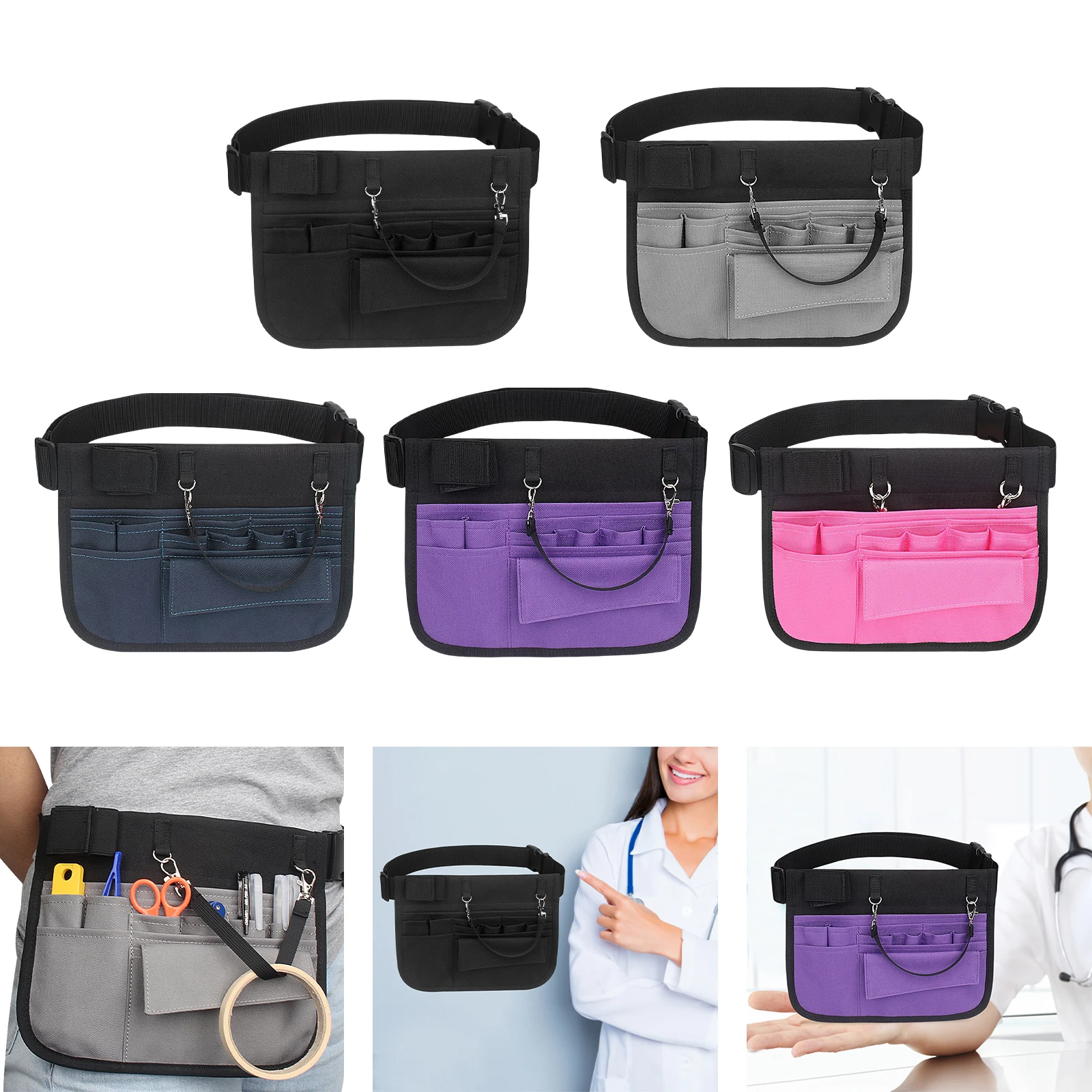 Nurse Fanny Pack Multi Pocket Waist Organizer Belt with Adjustable Waist Strap Nurse Waist Pouch Organizer Pouch Portable