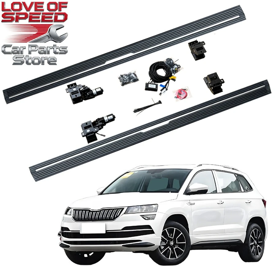 

Новинка 2026 года: Автоматические выдвижные пороги с защитой от защемления, бесшумные, утолщенные, алюминиевые, электрические, для SKODA KAROQ 2018+