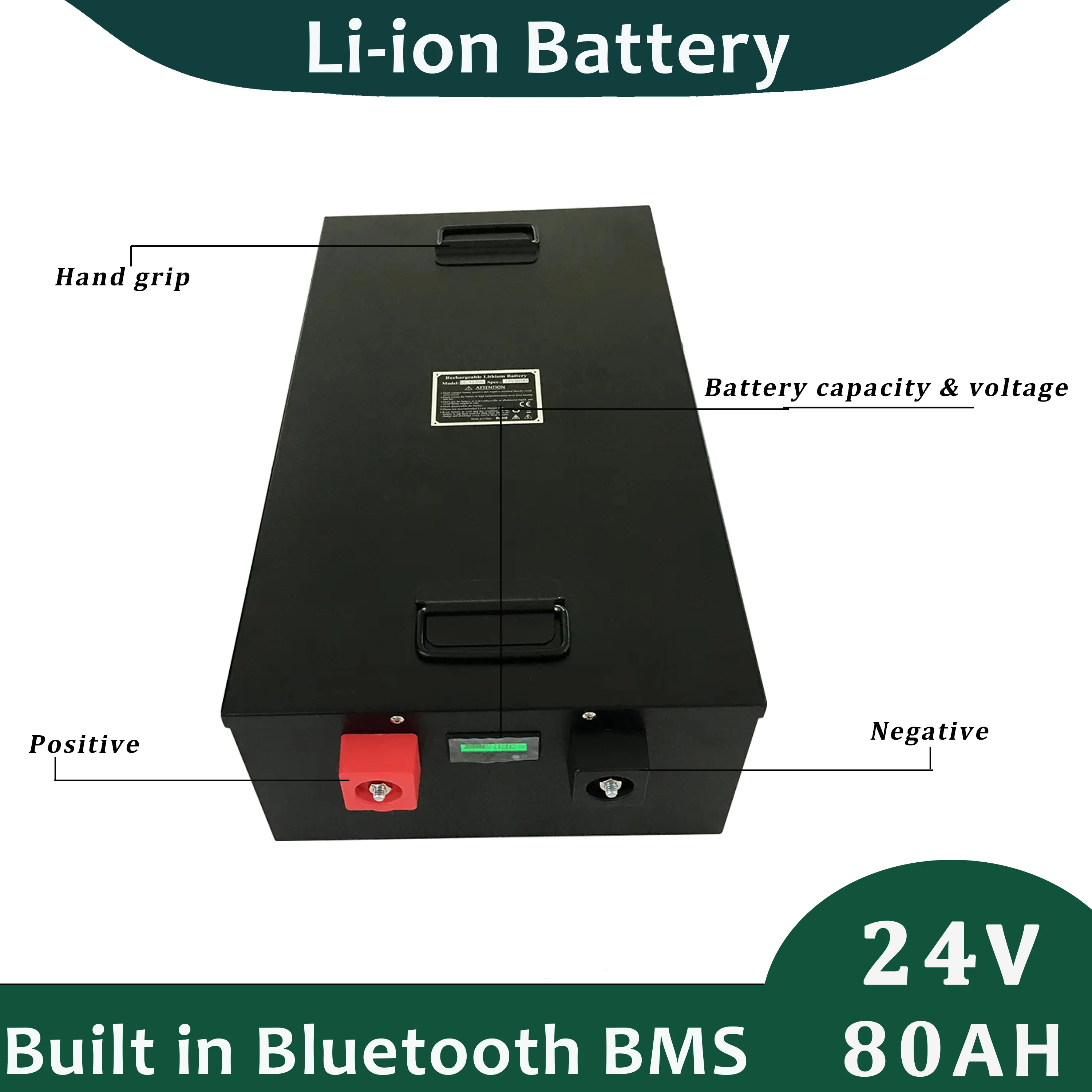Batterie Li-ion 24v 80Ah avec BMS Bluetooth pour scooter électrique