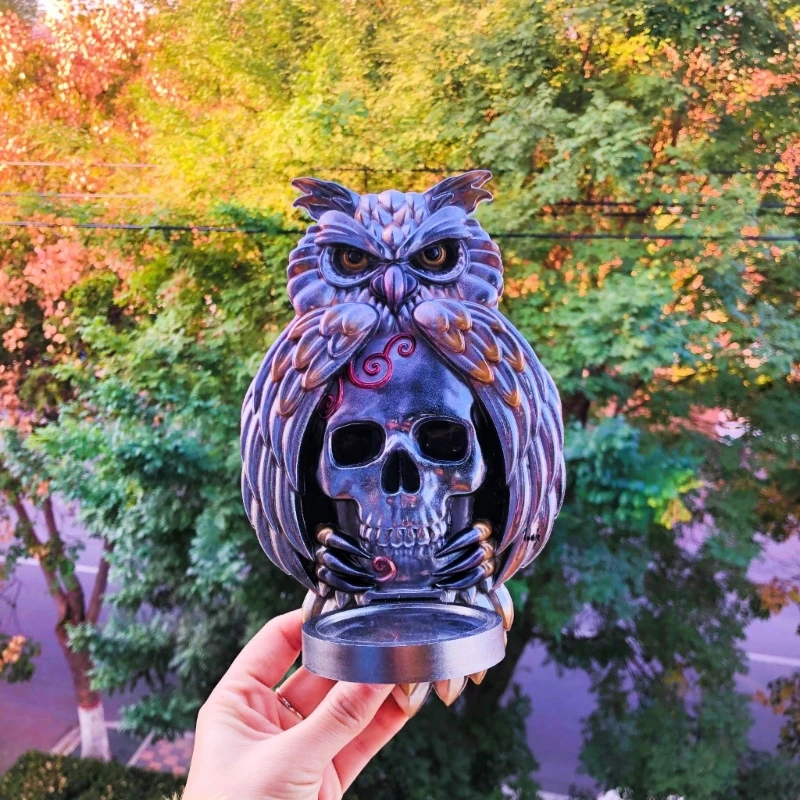 Multi Functional Owl and Skull Holder Moulds Candlestick Molds for DIY X3UD