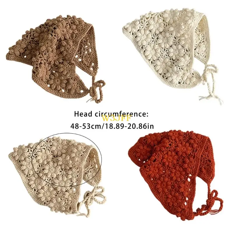 

W3jf Элегантный триммированный вязаный головной убор открытый дизайн для волос для волос для девочек