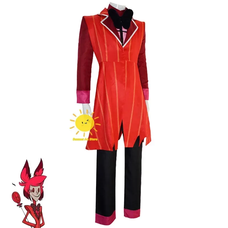 

XT8Hotel Cosplay Costumes Hazbin Red Jacket Uniform Alastor Wig Full Set of Halloween Carnival Birthday Par@XT6！