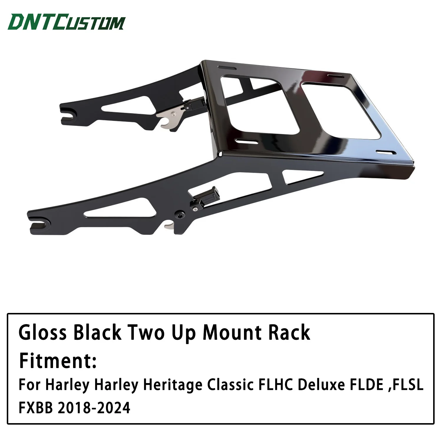 

DNTCUSTOM Gloss Black Two Up Detachable Mount Luggage Rack for Harley Softail Sport Glide 2018-2024 Heritage Classic FLHC 18-24