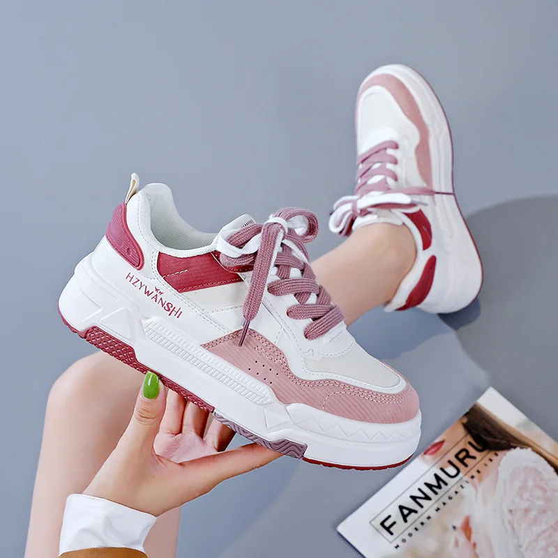 Women\'s Shoes Summer Thick Sole White Spring Autumn Breathable Platform Tennis Woman Trend Round Head Female Casual Sneaker 2024