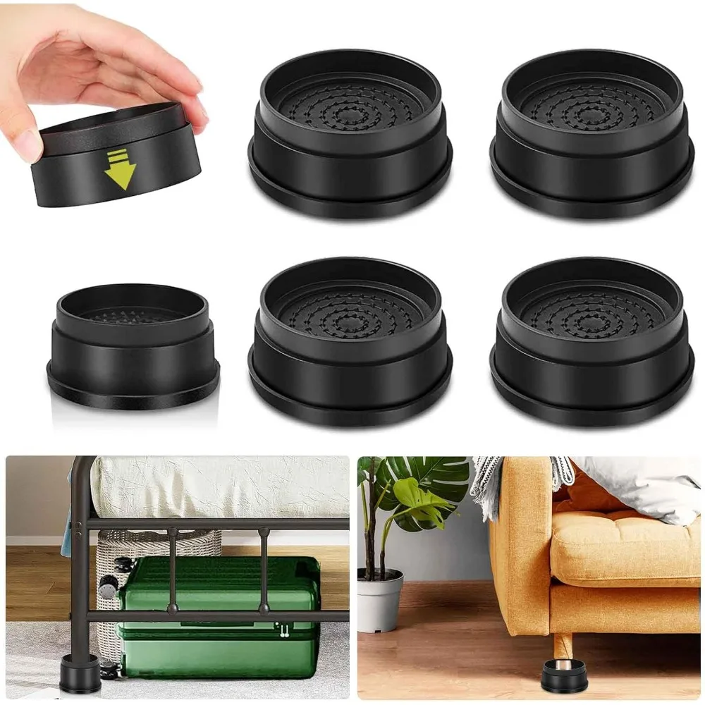 

4 Pack Furniture Risers 1 Inch, Adjustable Bed Risers Heavy Duty for Table Desk Couch Chair Sofa Cabinet Bed Frame Dorm, Round S