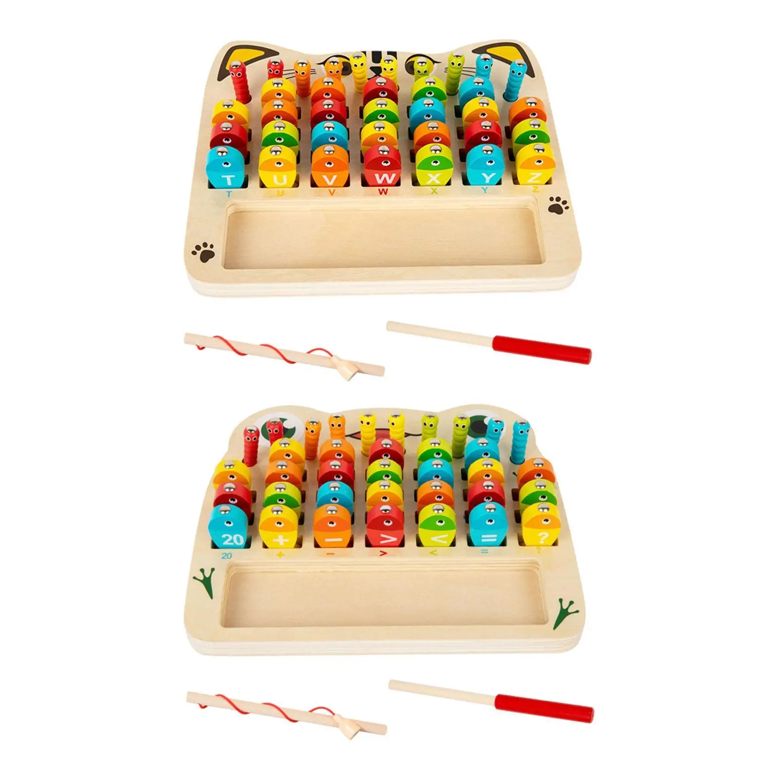 Wooden Fishing Game Board Game Toy Fine Motor Skill Toy Color Sorting Puzzle for Boys Girls Preschool Kids Children Party Favors