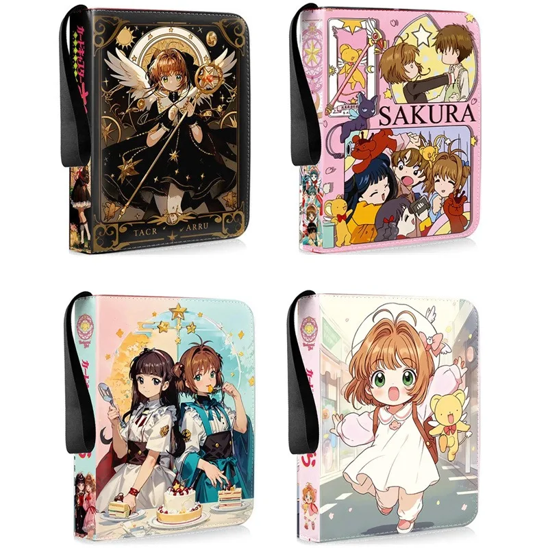 Captor Sakura Cartão Binder Titular, Álbum de cartões, Coleções de pastas, Duplo bolso Zipper, 400Pcs, 900Pcs