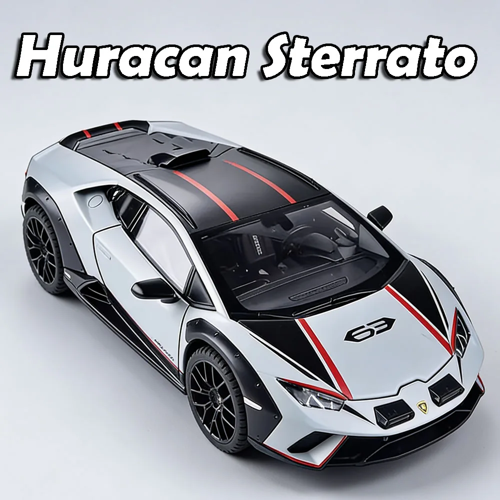 1:24 ハラカン ステラート レヴエルト モデル スポーツカー おもちゃ 合金 ダイキャスト サウンド ライト ドア開閉 プルバック オーナメント スーパーカー 子供向け