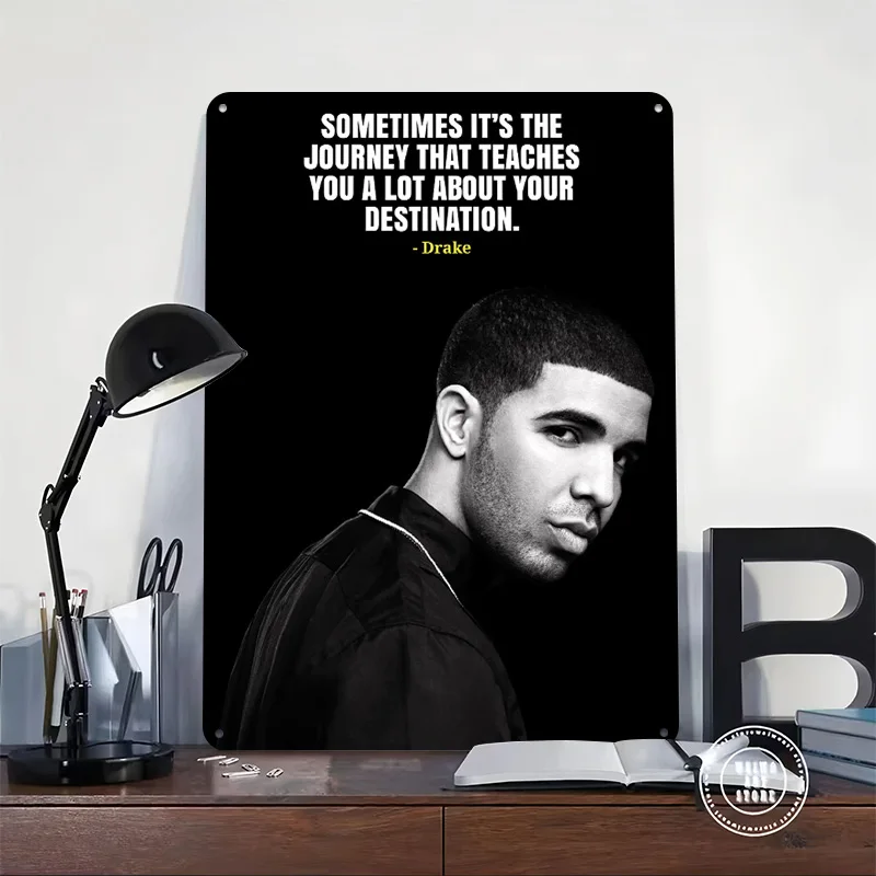 Drake Quote on Journey Personalized 3D Textured Metal Poster Wall Art Vintage Tin Signs for Article Decoration Room Decor Luxury