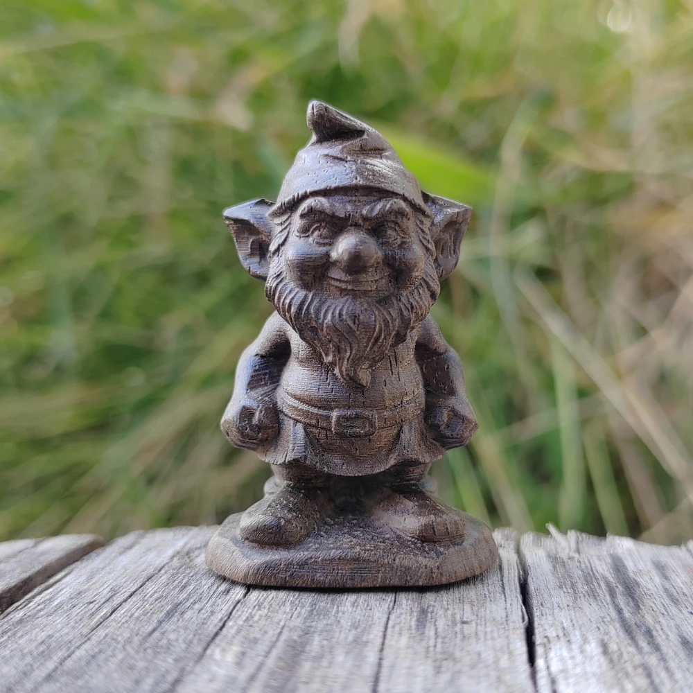 1,8 Zoll große, handgeschnitzte Holz-Goblin-Figur, Fantasy-Stil, klassisches Thema, geeignet für Halloween-Dekorationen, Party-Dekorationen, Weihnachtsdekorationen, Schlafzimmer, Heimdekoration,
