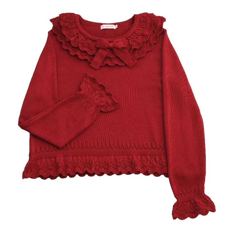 

Новые свитера в японском стиле, базовый слой, осень-зима, милый свитер в стиле Лолиты с круглым вырезом и пышными рукавами, вязаный теплый свитер, пуловер