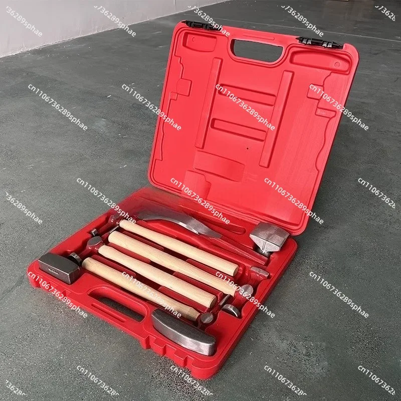 9-Piece Automotive Sheet Metal Depression Repair Tool Set Drawing Hammer Round Head Face Sheet Metal Hammer