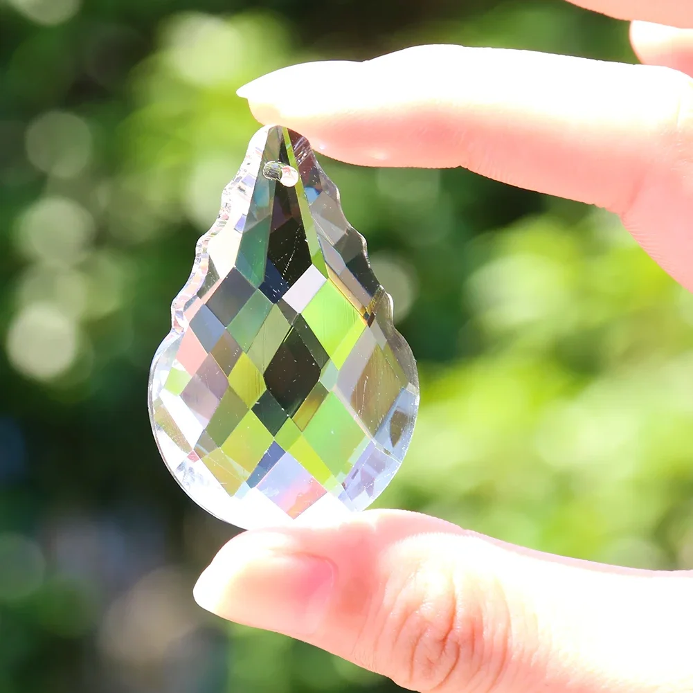 

47MM Transparent Gourd Crystal Prism Faceted Pendant Laser Engraving Suncatcher for Windows Decoration Chandelier Accessories