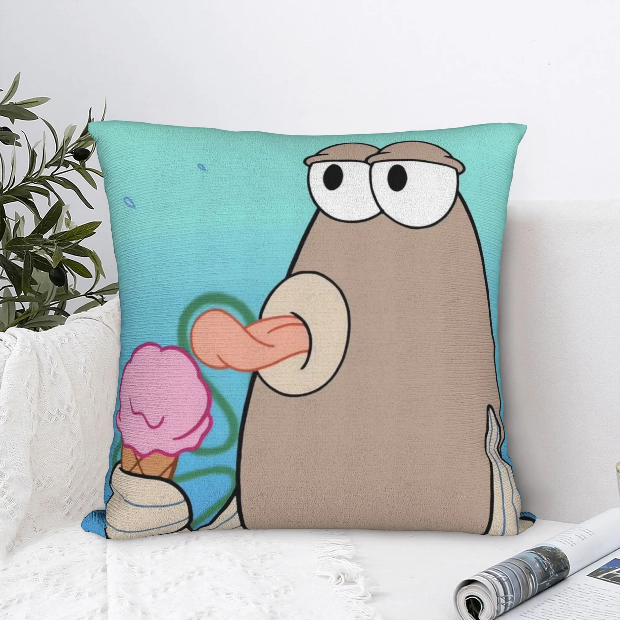 Bikinis Bottom Residents Cartoon Fish Pillowcase Polyester Cushion Cover Gift Marine Pillow Case Cover Seater Square 40*40cm