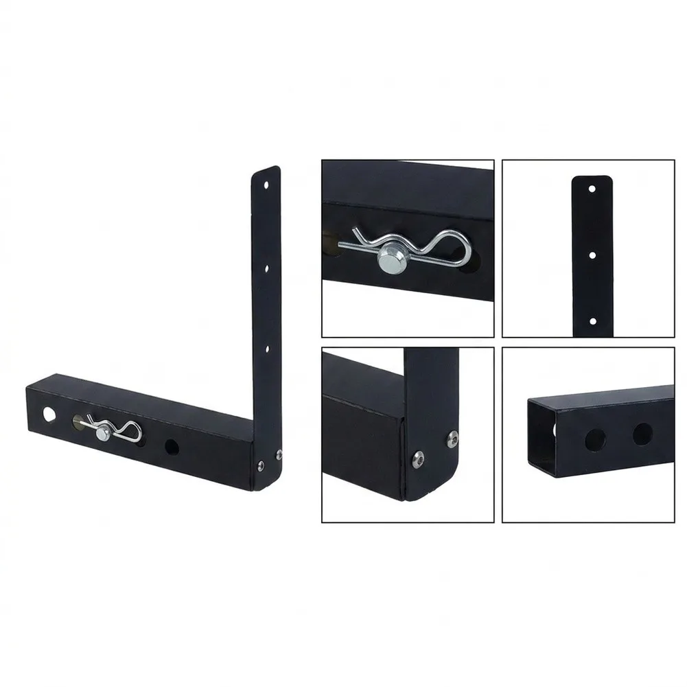 Black Steel 2 Inch Hitch-Mount Slow Moving Sign Holder For 14 Inch Triangle With 6 Inch Bolt Pattern UTV Safety