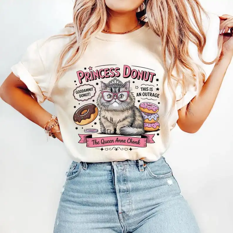 Princess Donut Dungeon T-Shirt Funny Cute Gamer Cat Dungeon Crawler Carl Fan Gift Sarcastic Queen Meme T-Shirt