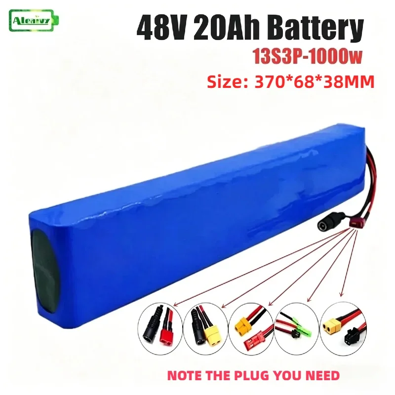 

13S3P 48V 20Ah Lithium Battery Pack with XT60 Plug – Long Range Replacement for 500W 1000W Scooter High-Power Spare