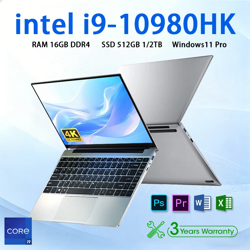 Computadora Portátil para Juegos de 15.6 Pulgadas 2026, Intel Core i9 10980HK, Windows 11 Pro, 16GB DDR4, 1TB SSD