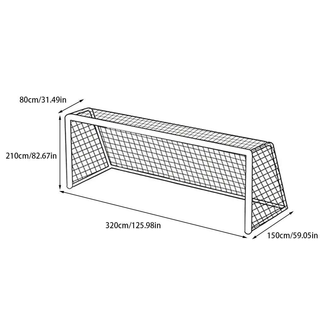 Soccer Goal Net Replacement Ground Football Door Netting Professional Practice Accessory Foldable Flexible 3.2x1.5x2.1m