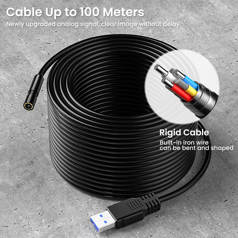 Industrial Endoscope 4.3'' Screen Single Dual Lens 2M-100M Automotive Endoscopy Inspection Borescope Waterproof Plumbing Camera