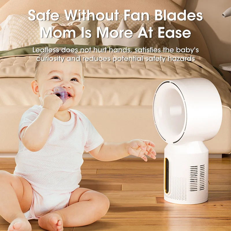 Table Fan Tower Fan Household Electric Bladeless Fan Portable Wireless Air Cooling Fan USB Charging 3000mAh 5 Gear Cooling Fan