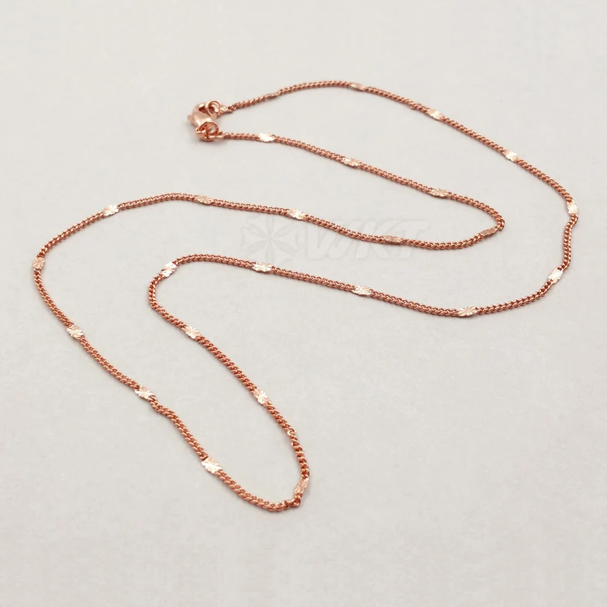 WT-N1045 Wholesale Clasp Beads Stellalite Chain Necklace 18 Inch Long Brass Handmade With Gold/Silver Plated Simple Style