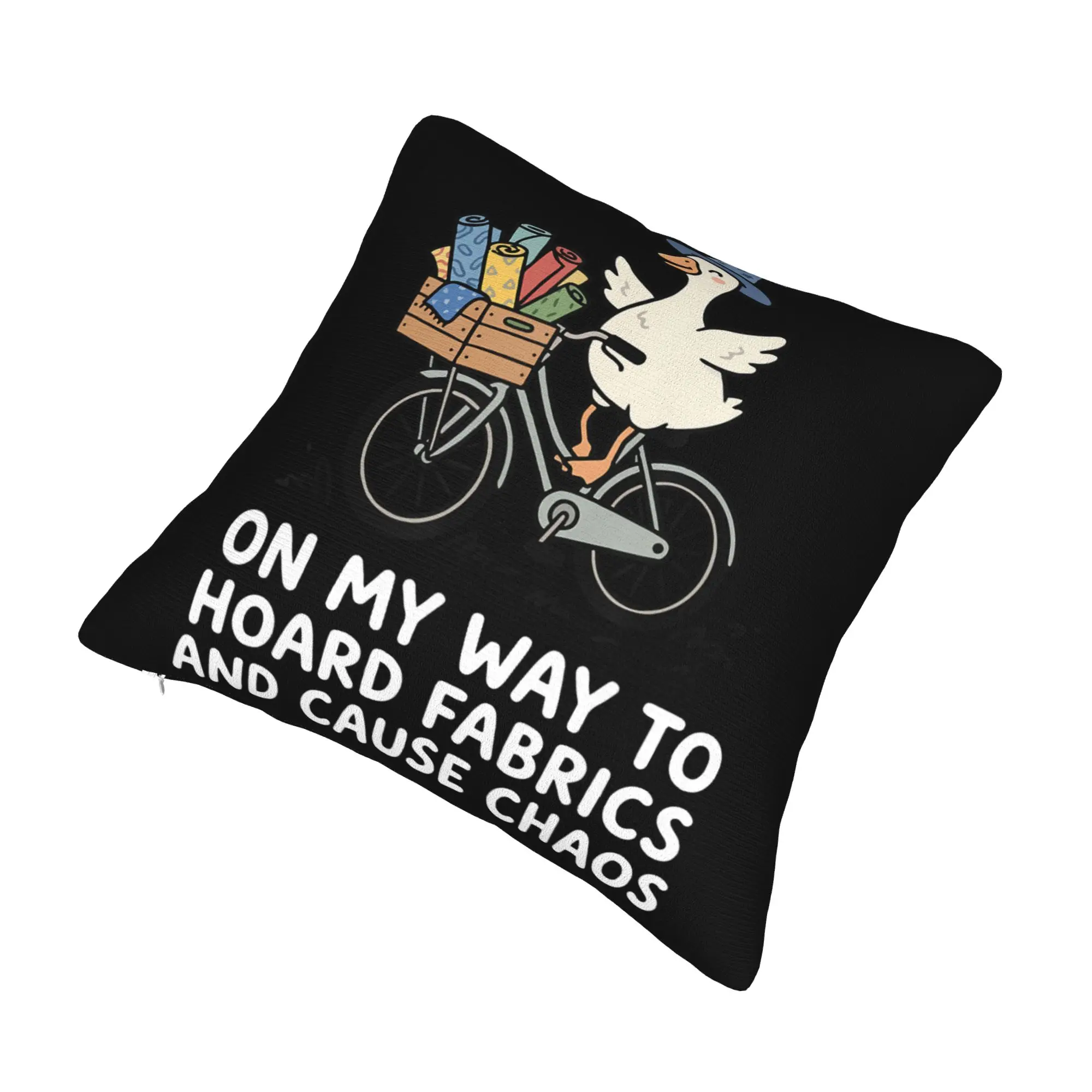 Decorative Pillow Cover On My Way to Hoard Fabrics and Cause Chaos Home  Throw Pillow Case Cover Square Multiple Sizes