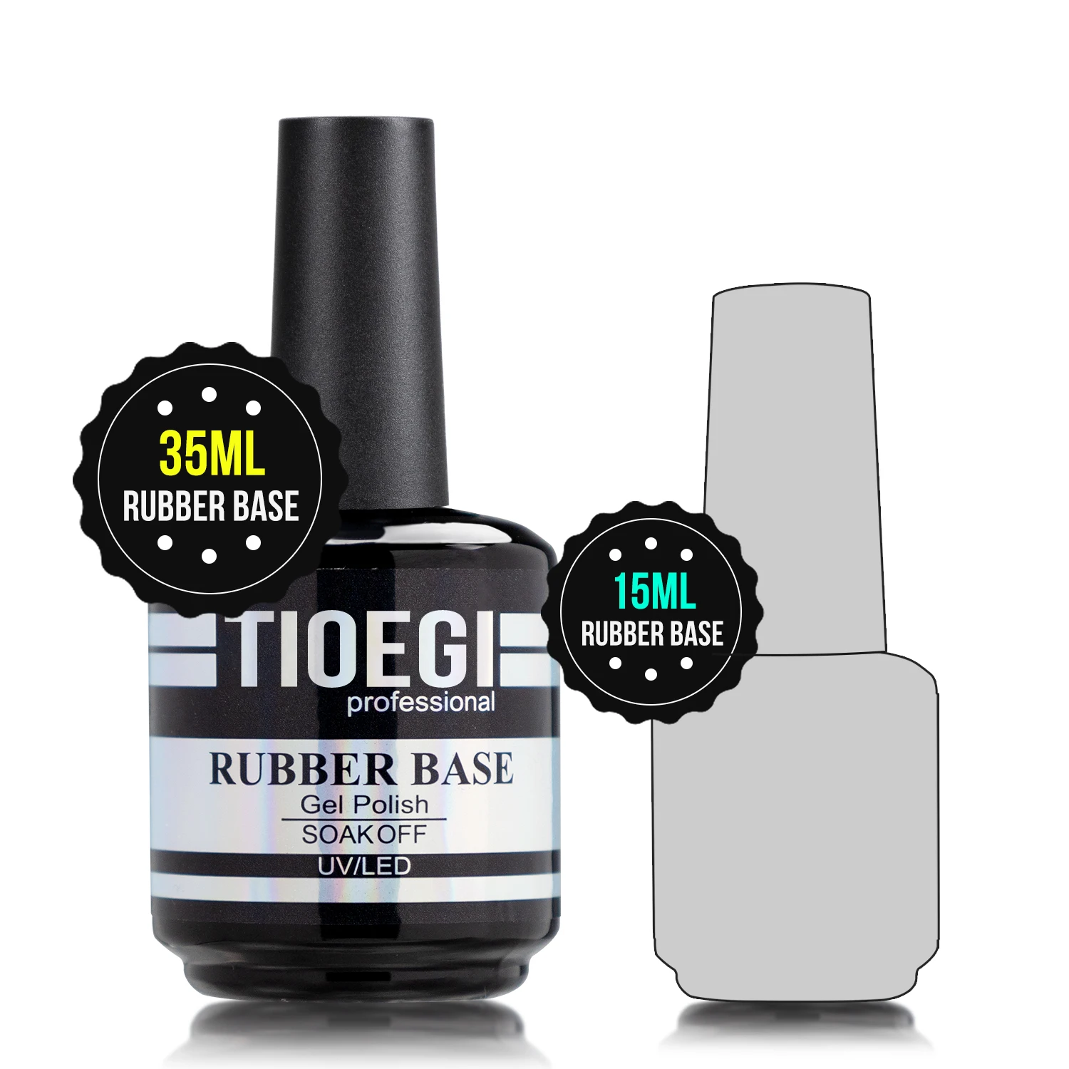 TIOEGI 35ML Large Capacity Rubber Base Gel With Brush Tpo Hema Free Semipermanent Super Bright No Wipe Top uv led Nail Base Coat