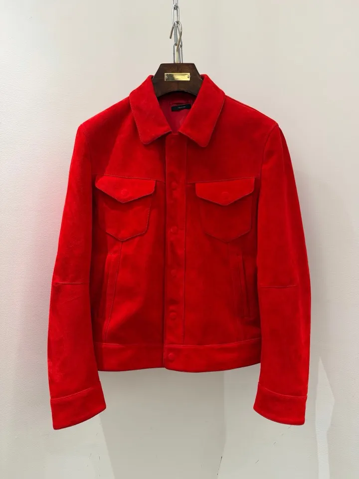 Mens Vintage Motorcycle Jacket 2026 New Stand Fold Collar Button Front Patch Pockets