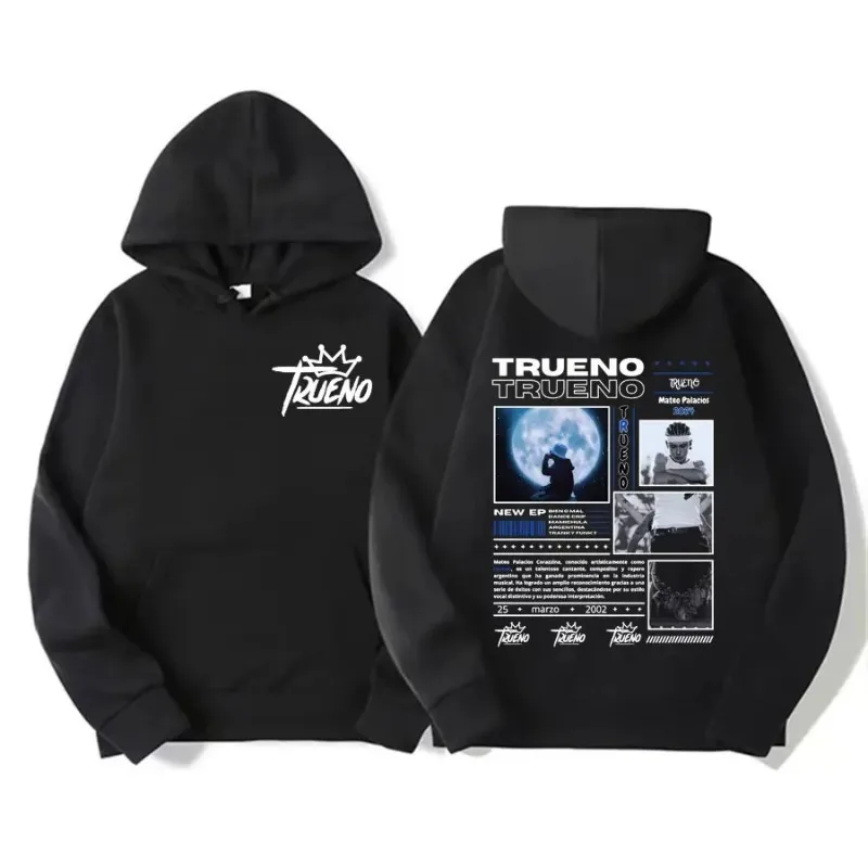 

Худи с принтом Rapper Trueno, мужская и женская толстовка в стиле хип-хоп, ретро-спортивная одежда, крутая повседневная толстовка в стиле Харадзюку, уличная одежда
