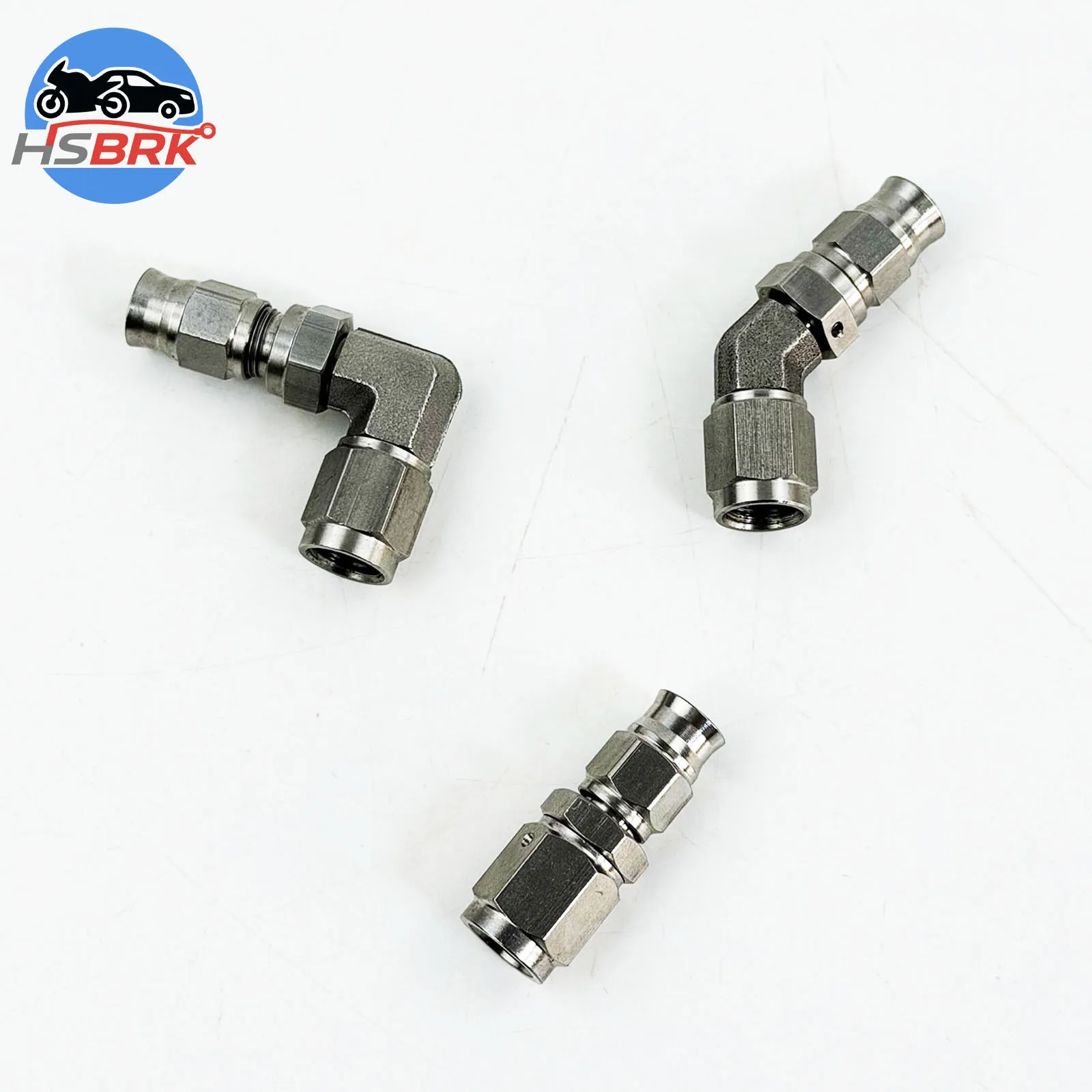 AN3 Stainless Steel Brake Quick Connect Fitting 0° 45° 90° Straight Elbow Adapter Car Brake Line Hose Connector Racing Parts