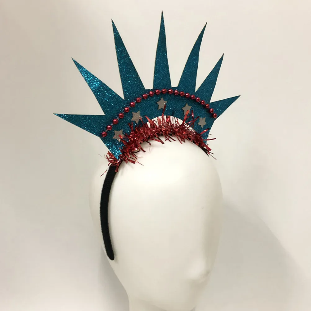 

3Pcs Statue of Liberty Hair Hoop Independence Day Hairbands Party Headdress Lightweight Performance Headwear Statue of Hair Hoop
