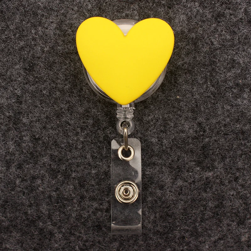 5 Kind Of Color Heart Style Badge Reel Nurse Workers Enfermera ID Holder Girl Boy Retractable Name Card Holder Accessory