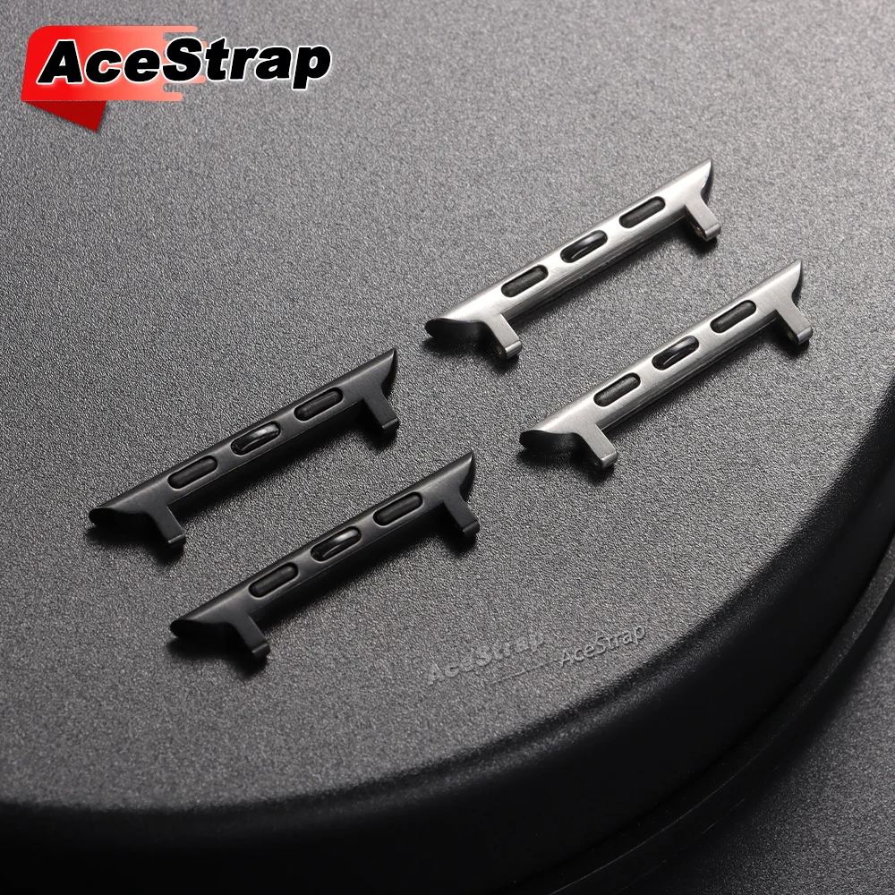 2pcs Connector for Apple Watch 45mm 44mm Steel Adapter for Apple Watch 10 46mm 42mm 44mm Series 9 8 7 6 SE 40mm 41mm Ultra2 49mm
