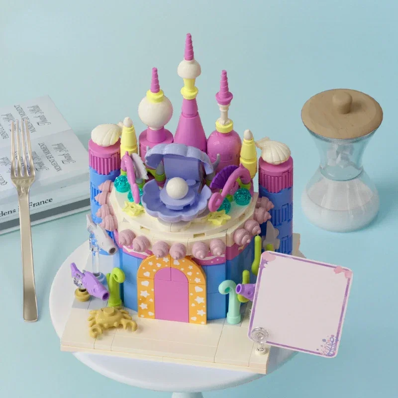 JK5639ปริศนาตัวต่อขนมและเค้ก ของเล่นอนุภาคขนาดเล็ก ปริศนาเด็กชายและเด็กหญิงสามมิติ