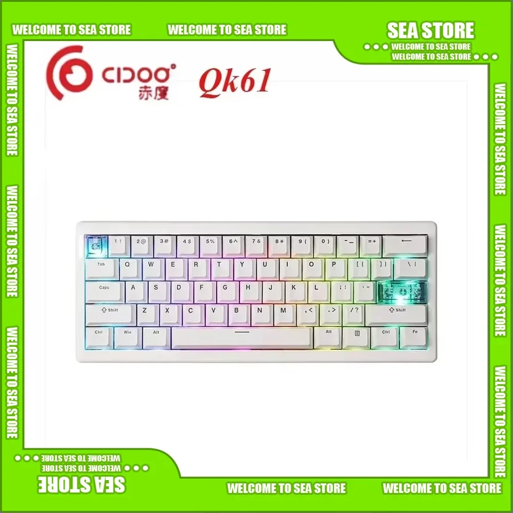 Cidoo Qk61 V2 メカニカルキーボード RGB バックライト VIA/QMK ガスケット 3 モード 2.4 グラムワイヤレスカスタマイズゲーミングキーボードアクセサリー