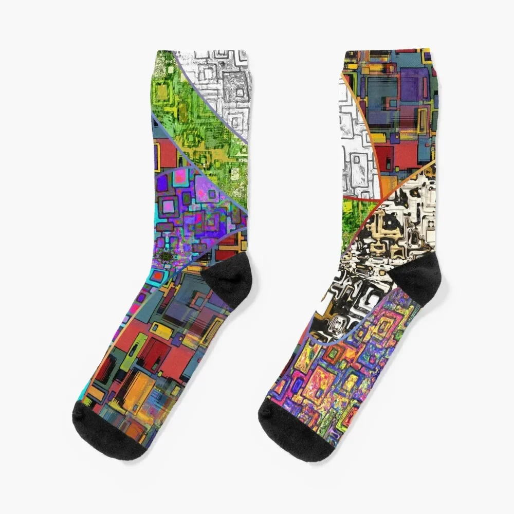 

Abstract Rectangles Pattern Wallpaper 1 Socks hiphop Wholesale winter Woman Socks Men's