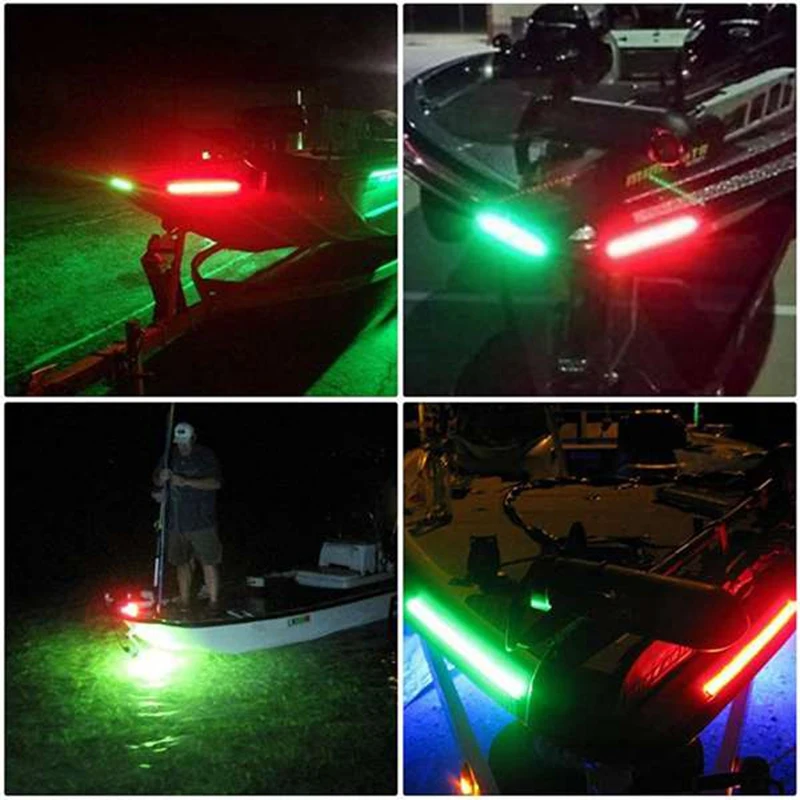 LED Red+Green Flush Mount Marine Boat RV LED Side Navigation Lights Stainless Steel Waterproof For Boat Side Mount Light