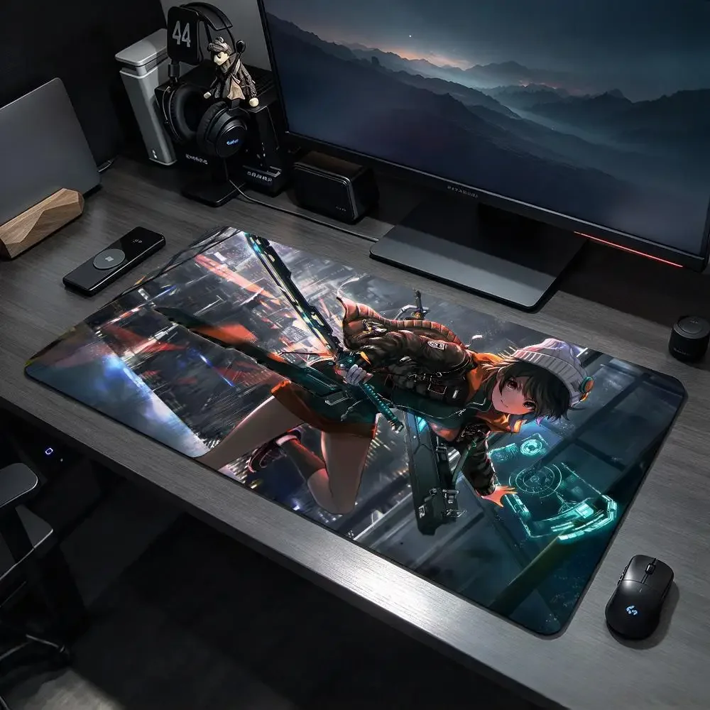 Tactical Game G-Girls' Frontline Mouse Pad Large Gaming Mousepad Desk Mat Non Slip Bottom Featuring Stitched Edges