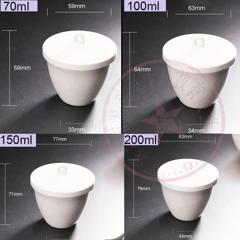 All size available 5ml to 300ml Porcelain crucible lab 1/2/5/10pcs ceramic crucible with lid for school labratory experiment