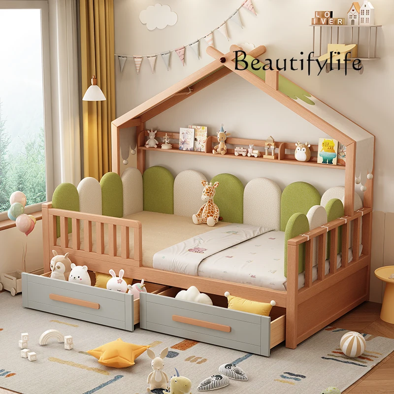 

X Minimalist Storage Children Bed Brown Unique Wooden Frame Children Bed Camping Modern Japanese Lit Cabane Enfant Furniture Hom