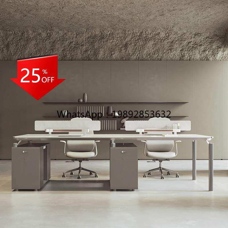 YFY Office Desk and Chair Set Simple Modern Double Face-to-Face Workstation Desk for 4, 6, or 8 Employees
