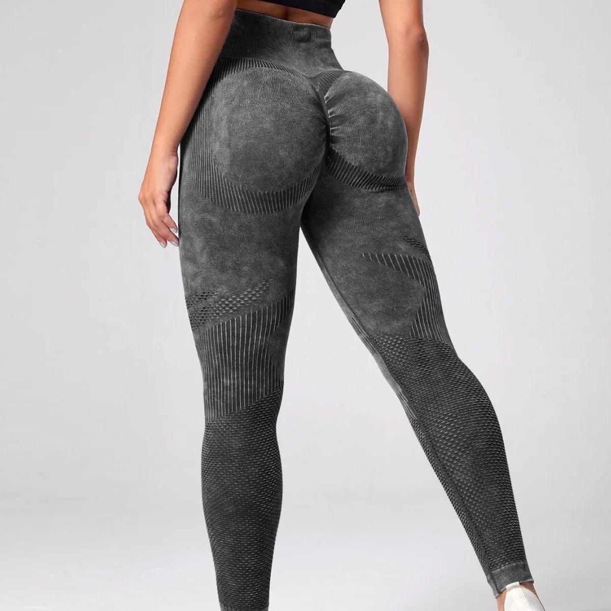 WANAYOU Pantalones cortos de yoga para mujer, cintura alta, fruncido, levantamiento de glúteos, comodidad, fitness, gimnasio, mallas deportivas