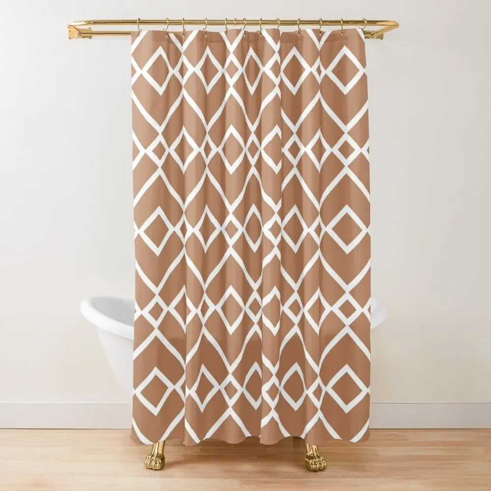 

Clay Brown and White Tessellation Pattern 23 Pairs Diamond Vogel 2022 Popular Colour Semolina 1011 Shower Curtain