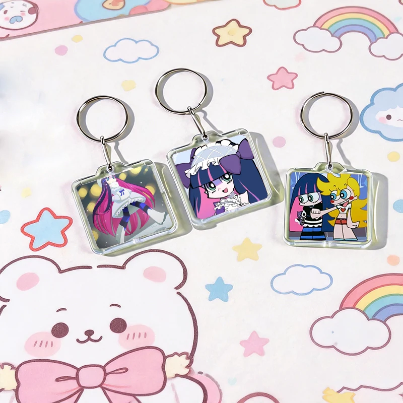Cartoon Scanty Panty and Stocking  Acrylic Keychain Handmade Hanging Clothes Backpack Decoration Accessories Gifts with Friends