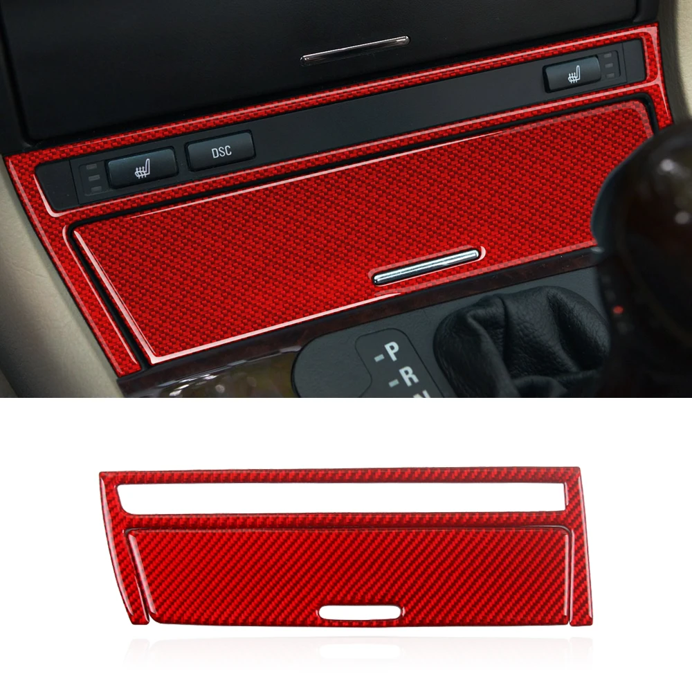 

2PCS Car Interior Carbon Fiber Dashboard Console Ashtray Box Panel Cover Trim Sticker for BMW 3 Series E46 1998-2004