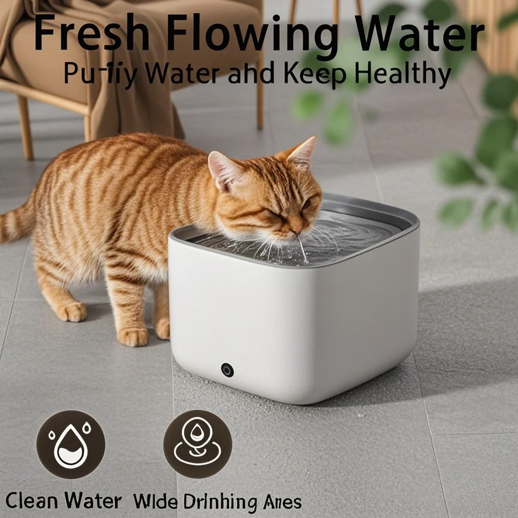 

Cat Water Fountain 3L Cat Fountains Ultra Quiet Pet FountainsCats Indoor-Cat Drinking Dispenser USB Power Supply Without Battery