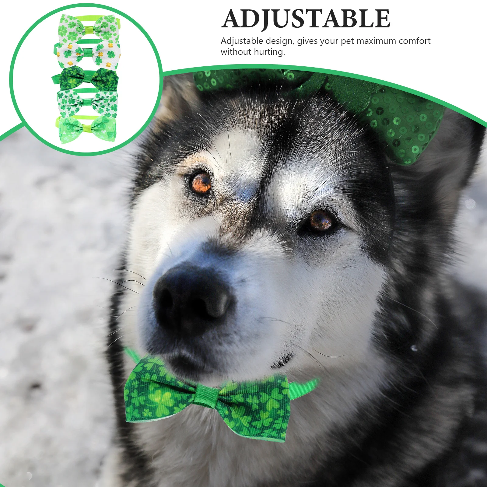 

5 Pcs Pet Dog Bow Tie St. Patricks Day Cat Collar Collars with Bow-tie Bowties Neckties Modify