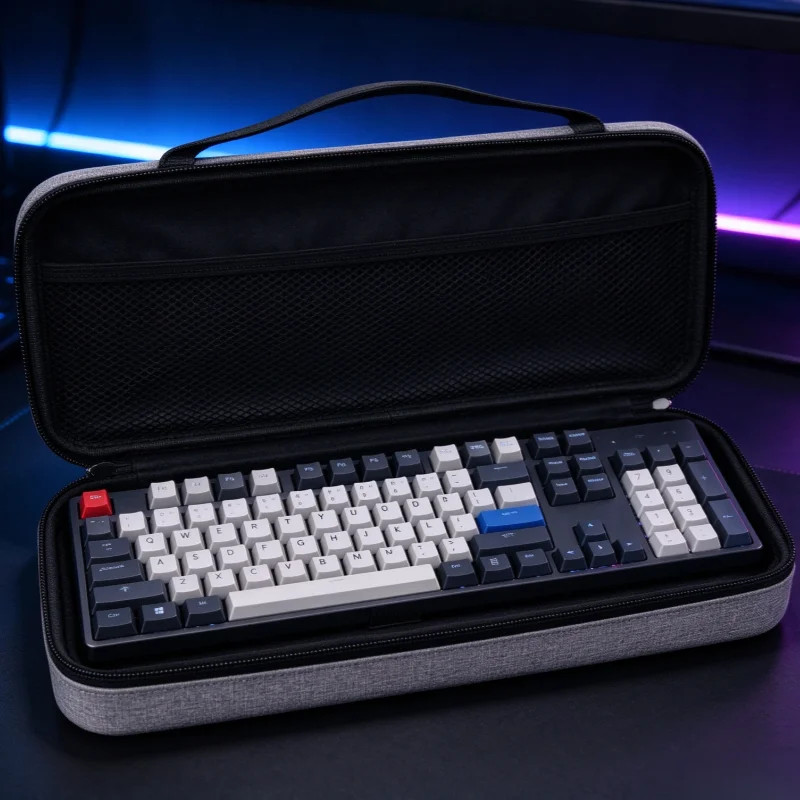 Hard Shell Keyboard Case for 61 Key to Full Size Mechanical Keyboard, Portable Travel Bag,Waterproof Protective Carrying Case
