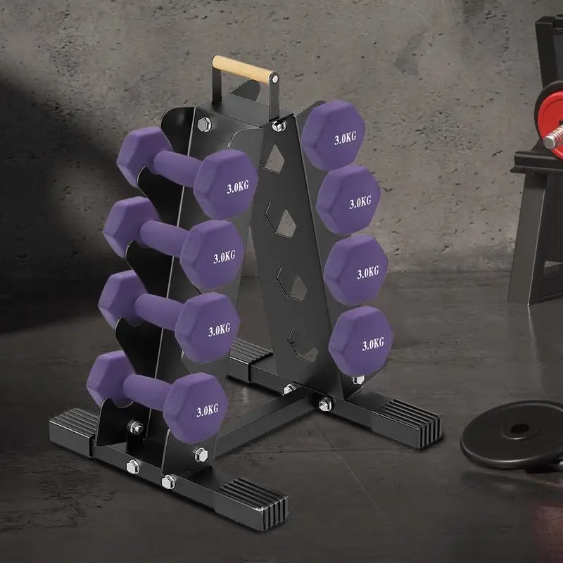 Weight Rack A-Shaped Home Gym Storage Solution Weight Tree Rack Dumbbell Storage Rack Sturdy Carbon Steel Construction Anti-Slip